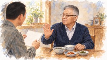 소박한 밥상 앞에서 큰 잔치를 사양하는 배병희
